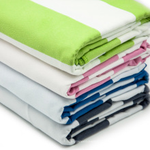 Wholesale 100% Cotton Bath Towel Stripe Color Super Absorbent Double Microfiber Beach Towel